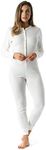 #followme Women's Thermal Henley Onesie Union Suit 6743-WHT-XXL White