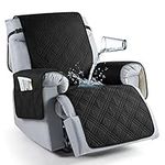 TAOCOCO 100% Waterproof Recliner Chair Cover, Non Slip Recliner Covers for Recliner Chair with Pocket, Washable Reclining Chair Cover Furniture Protector for Kids, Pets(Recliner Chair, Black)