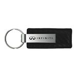 Au-TOMOTIVE GOLD Carbon Fiber Rectangular Leather Key Chain for Infiniti (Black), Black, Standard