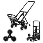 Stair Climbing Cart, 330 LB Climber Hand Truck Dolly with Adjustable Handle, Portable Folding Dolly Cart for Stairs, Stair Climbing Dolly Hand Carts with 10 Wheels for Shopping Moving Office Use