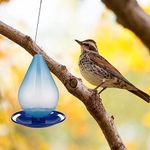 Bird Water Feeder Droplet Bird Water Feeder Automatic Bird Waterer Hanging Wild Birds Water Feeder With Hook Removable Wild Bird Water Dispenser For Garden Decor Outdoor Feeder for (Blue, One Size)