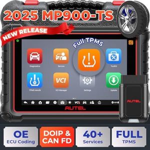 Autel MaxiPRO MP900TS Scanner 2025: MP900-TS up of MaxiSYS MS906TS MP900-BT MK900-TS, Top TPMS as MS906 Pro-TS, Pro ECU Coding, Bidirectional Tests, 40+ Service, 8'' All System OBD2 Tool, CAN FD&DOIP