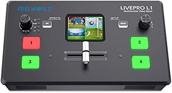 Feelworld LIVEPRO L1 V1 Multiformat Video Mixer Switcher 2 Inch LCD Display 4X HDMI Input USB3.0 Live Streaming/Camera Production/Live Broadcast (with USB Cable + Adapter)