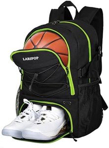 LARIPOP Soccer Bag-Youth Soccer Backpack for Men & Women,Waterproof Sports Bag Suitable for Volleyball, Basketball Accessories, Large Capacity Equipment Bag, with Ball Compartment and Laptop Compart