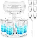 ALEVMOOM 6 Shot Glass Dispenser and Holder Dispenser for Filling Liquids Multiple 6 Shot Dispenser Bar Shot Dispenser Cocktail Dispenser Carrier Liquor Dispenser Drink Tool (Clear)