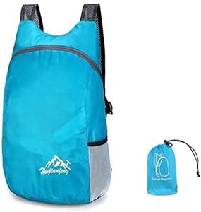 Camping Backpack, Waterproof Backpack Lightweight Portable Foldable Backpack Folding Bag Ultralight Outdoor Pack for Women Men Travel Hiking medium-sized blue