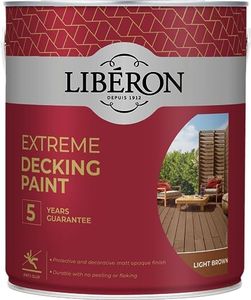 Homecare Essentials Liberon Extreme Decking Paint 2.5 Litre Protective and decorative matt opaque finish. Durable with no peeling or flaking (Light Brown)