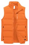 Chrisuno Womens Vests Outerwear Vest For Women Puffy Women's Fashion High Neck Zipper Sleeveless Puffer Jacket Coat Orange XL