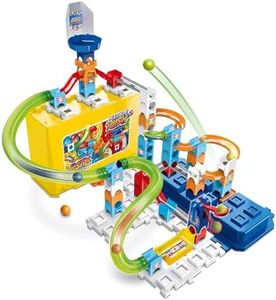VTech - Marble Rush, Circuito a sfere Build & Store Box Set M400, Gioco di costruzione e Scatola di immagazzinaggio, 65 pezzi, 5 sfere, Regalo per bambini dai 4 anni - Contenuto in francese
