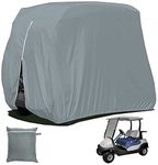 BOSKING 4 Passenger Golf Cart Covers Waterproof 210D Oxford Outdoor Golf Cart Dustproof Covers for EZ GO Club Car Yamaha Golf Carts (Grey, L:112x48x66 in/ 285x122x168 cm)