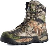 R RUNFUN Men's Waterproof Hunting Boots Camouflage Hiking Boot Lightweight Jungle Boot, 7", 200g Thinsulate, Brown, 10