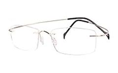 Agstum Pure Titanium Rimless Frame Prescription Hingeless Eyeglasses Rx (Gold, 55)