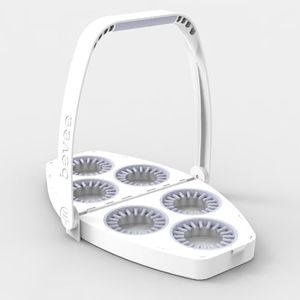 Bevee Reusable 6 Cup Drink Carrier for Coffee Runs Takeout Delivery | Uber Doordash | Foldable Portable Compact Durable Secure | Holder Caddy | Hot & Cold Cups | Comfort Handle (Cloud Martini)