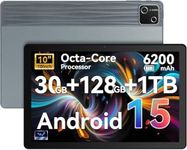 2026 Latest Tablet,10.1" Android 15 Tablet with Octa-core Processor 30GB RAM 128GB ROM HD IPS Touchscreen, Wi-Fi 6, BT 5.4, Dual Camera, Android Tablets