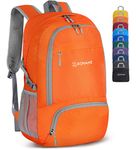 ZOMAKE Lightweight Foldable Backpack - Packable Rucksack 30L Small Packable Backpcks Walking Rucksacks Travel Daypack Water Resistant For Men Women Outdoor Hiking - (Orange)