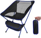 LAMA Folding Camping Chairs, Lightweight Camping Chairs, Portable Collapsible Packable Camp Chair, Compact Backpacking Camp Chairs with Carry Bag for Outdoor, Fishing, Hiking, Beach, Picnic Blue