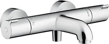 hansgrohe Ecostat - bath thermostat exposed, bath tap with safety stop at 40 °C, thermostat for bath tubs, mixer tap for 2 functions, chrome, 13201000