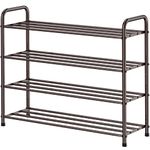 FANHAO 4-Tier Shoe Rack, 100% Stainless Steel Shoe Shelf Storage Organizer 12 Pairs for Closet, Entryway, Bedroom,Dorm Room, 68 x 26 x 65cm, Bronze