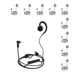 [10-Pack] ProMaxPower 1-Wire C-Shape Swivel Earpiece Headset with in-Line Mic & PTT Button for Motorola Two-Way Radios SL300, SL3500e, SL4000, SL7550e, SL7580, SL8550e, SL1K