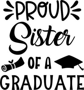 SEC Apparel Graduation Iron on transfers for t Shirts, Iron on Graduation 2020 (Proud Sister of a Graduate)