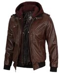 Brown Lambskin Leather Jackets Men - Motorcycle Jacket mens | [1112375] Edinburgh Dark Brown, XL