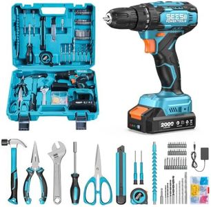 Seesii 20V Power Drill Set, 183Pcs Tool Kit with Toolbox for Home DIY