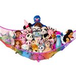 Lilly's Love Large Stuffed Animal Net Hammock for Plushie Toys | Corner Hanging Organizer for your Teddy and Stuffy Collection | Easy to Hang w/Included Anchors & Hooks - Rainbow