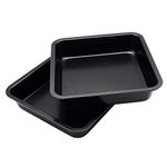 Zollyss Carbon Steel Square Bakeware Cake Pan Set - 2 Piece, Black