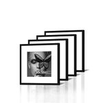 Art Street Synthetic Document Large Size Wall Photo Frame, Set Of 4 Big Frames For Wall Artwork, Certificates, Picture & Photographs Home Decor (12x12 Inch, Matted To: 8x8 Inch, Black)