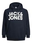 JACK&JONES PLUS Men's Jjecorp Logo Noos Ps Hooded Sweatshirt, Navy Blazer, 4XL Plus UK