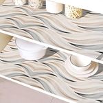 Kuber Industries Shelf Liner | 3 MTR | Kitchen Cabinets Protector Mat | Drawer Liner Mat | Shelf Liner for Drawers | Cabinet Shelf Liner | Shelf Liner for Kitchen | Wave Print | Cream