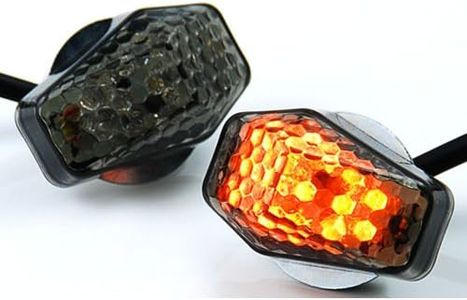 15 Amber LED Flush Mount Smoke Turn Signal Indicator Blinker Light Universal For Motorcycle Sport Street Racing Bike