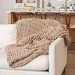SAMIAH LUXE Brown Large Chunky Knit