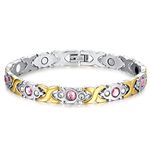 LPDM Magnetic Therapy Menopause Reliving Bracelet, Magnetic Bracelet for Women, Hot Flashes Menopause Bracelet, Energy Health Energy Bio-Magnetic Bracelets (GoldSliver)