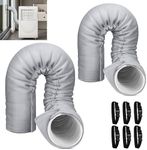 Portable AC Hose Insulation Sleeve Set of 2, Portable Air Conditioners Insulated Hose Cover Wrap, Fit 5" & 5.9" Diameter Exhaust Hose, Easy Installation with 6*Adjustable Buckle Straps, Light Gray