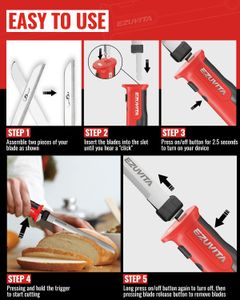 EZUVITA 8V Cordless Electric Knife – Rechargeable Kitchen Cutter