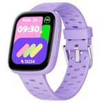 BIGGERFIVE Kids Smart Watch No Phone Needed, 1.8" Amoled Fitness watch Pedometer, Heart Rate, Sleep Tracker, 30m Waterproof, Step Counter, Puzzle Games, 100+ Dials, Gifts for Girls 5-16, Lilac