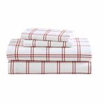 Eddie Bauer- King Sheet Set, Warm Breathable Cotton Flannel Bedding with Deep Pockets, Brushed for Extra Softness, Cozy Home Decor, Oeko-Tex Certified (Westridge Plaid Orange, King)