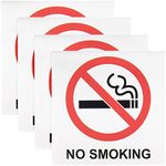 Juvale 4-Pack 5.5 x 5.5 Inch No Smoking Signs for Business - Self-Adhesive Metal Stickers for Homes, Vehicles and Outdoors