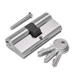 Bwintech 80mm(40/40) Chrome Plated Euro Cylinder Lock, Door Cylinder Lock, Key/Key with 3 Standard Keys,Anti-Pick,Anti-Bump,Anti Drill,High Security for UPVC,Wooden,Composite Doors