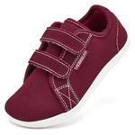 HOBIBEAR Kids Barefoot Shoes Minimalist | Zero Drop | Toddler Wide Shoe Width Fashion Sneaker Boys/Girls(A-Wine red, 1 Little kid)