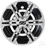 RHOX Wheel Cover, Set of 4, 8" Daytona Chrome with Black