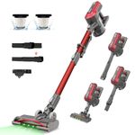 Akitas V10A Cordless Vacuum Cleaner 450W BLDC Motor 45kPa Suction 60min Runtime Lightweight Stick & Handheld LED Power Brush with Green Light Tangle-Free Ideal for Carpet Hard Floors & Pet Hair