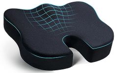 Seat Cushion, Office Chair Cushion, Car Seat Cushion, Memory Foam Large and Thick Chair Cushions for Tailbone, Sciatica, Lower Back Pain Relief (Velvet Cover, Black)