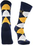 TCK Michigan Wolverines Argyle Dress Socks (Blue/Maize, Large)