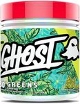 GHOST Greens Superfood Powder, Lime - 30 Servings - 19 Super Greens & Reds, Fruits, Vegetables, Spirulina, & Chlorella, Prebiotics, 10 Billion CFU Probiotic & Digestive Enzymes - Gluten-Free