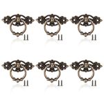 YSDMY Cupboard Knobs 6 Pcs Door Knobs for Cupboards Vintage Drawer Ring Pull Handle Retro Kitchen Door Handles for Cupboard Wardrobe Furniture Hardware