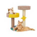 Amazon Basics Multi-Color Hanging Starfish Cat Tree with Platform & Scratching Posts | Innovative Design for Playful Cats and Kittens | Durable Carpeted Construction | 39.5 X 39.5 X 65 cm