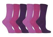 Gentle Grip - Ladies Diabetic Sock with Honey Comb Top and Hand linked Toe Seams - 4-8 UK 37-42 Eur (Pink)