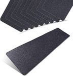 6 x 24 Inch Black 80 Grit Slip Resistant Safety Treads - Premium 10 Pre-Cut Outdoor Safety Tape - Rounded Corners